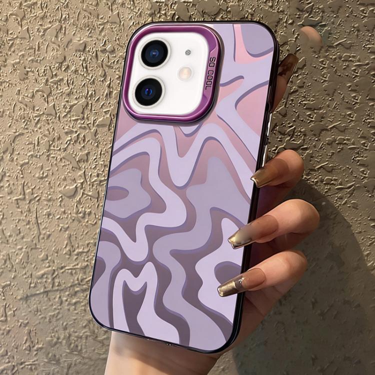For iPhone 11 Wavy Stripes Pattern Frosted IMD 2-in-1 PC Phone Case