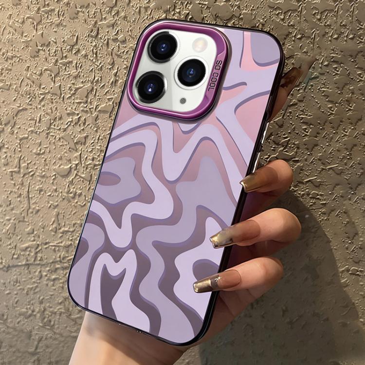 For iPhone 11 Pro Wavy Stripes Pattern Frosted IMD 2-in-1 PC Phone Case