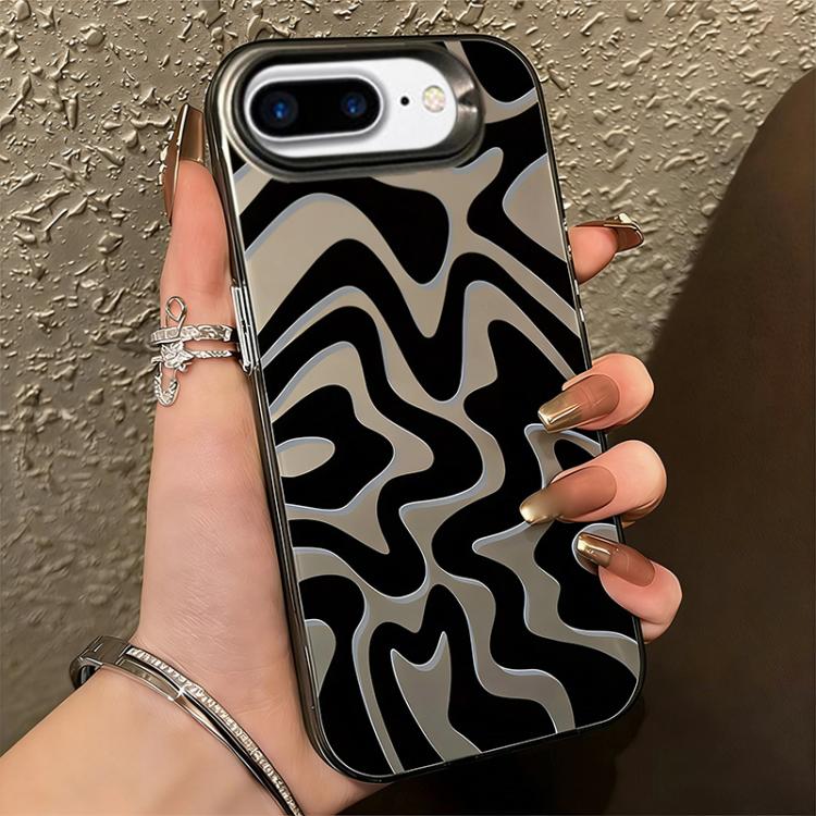 For iPhone 8 Plus / 7 Plus Wavy Stripes Pattern Frosted IMD 2-in-1 PC Phone Case