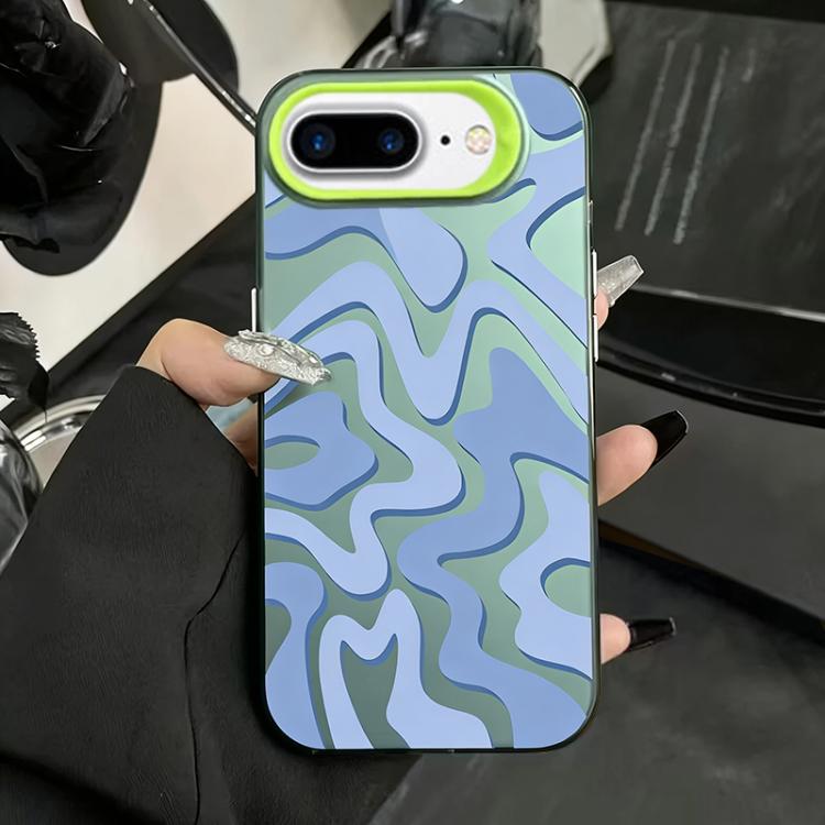 For iPhone 8 Plus / 7 Plus Wavy Stripes Pattern Frosted IMD 2-in-1 PC Phone Case