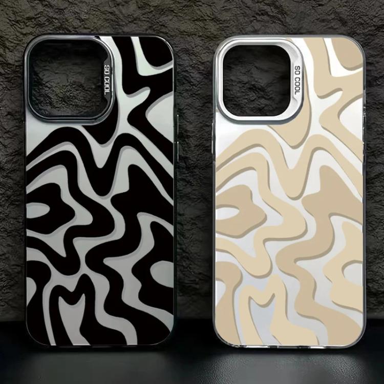 For iPhone SE 2022 / SE 2020 / 7 / 8 Wavy Stripes Pattern Frosted IMD 2-in-1 PC Phone Case