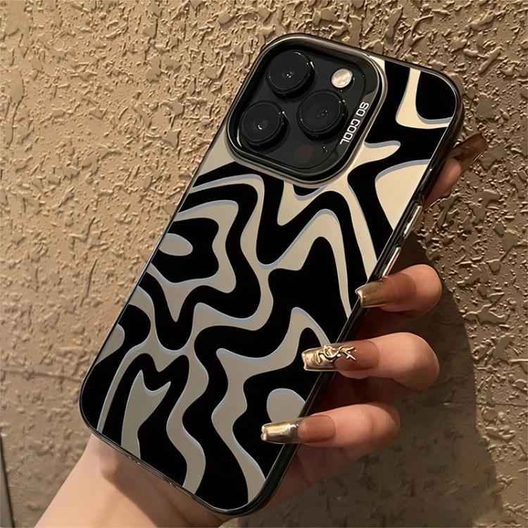 For iPhone 17e / 16e Wavy Stripes Pattern Frosted IMD 2-in-1 PC Phone Case