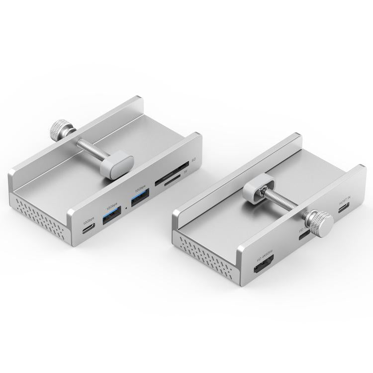 HCL-1071 7-port Type-C 3.2 Clamp Clamp Docking Station HUB with Type-C to Type-C Cable