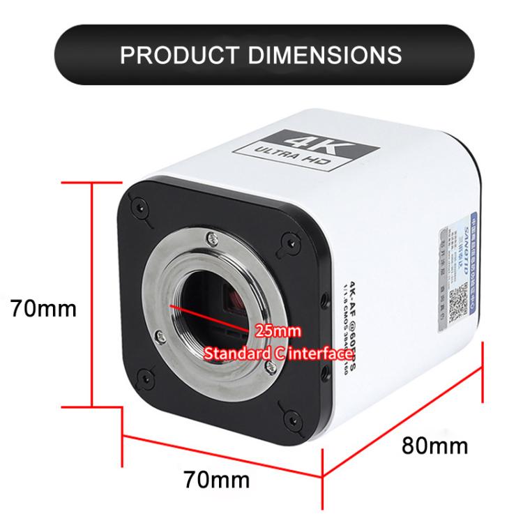 TAIDA TD-4KAF 60FPS CCD Edge Detection 4K Industry Microscope Camera, Plug:EU Plug