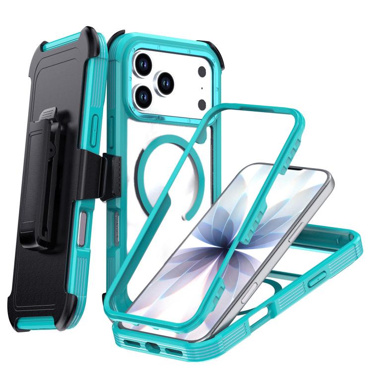 For iPhone 17 Pro Max Acrylic Full Coverage Magnetic Phone Case with Back Clip