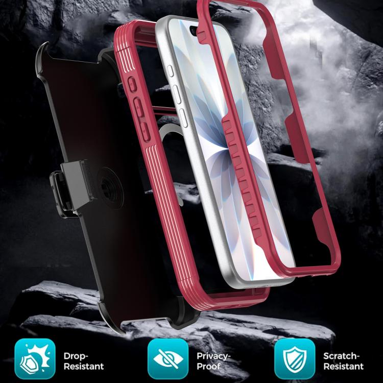 For iPhone 17 Pro Max Acrylic Full Coverage Magnetic Phone Case with Back Clip