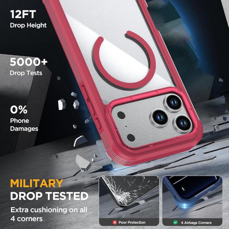 For iPhone 17 Pro Max Acrylic Full Coverage Magnetic Phone Case with Back Clip