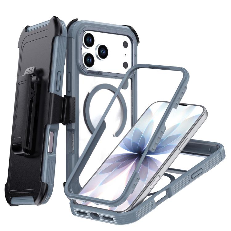 For iPhone 17 Pro Max Acrylic Full Coverage Magnetic Phone Case with Back Clip