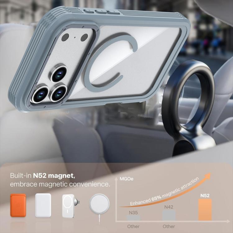 For iPhone 17 Pro Max Acrylic Full Coverage Magnetic Phone Case with Back Clip