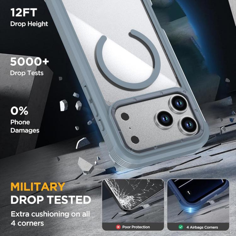 For iPhone 17 Pro Max Acrylic Full Coverage Magnetic Phone Case with Back Clip