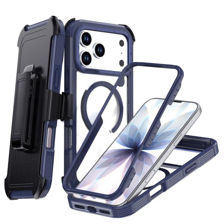 For iPhone 17 Pro Max Acrylic Full Coverage Magnetic Phone Case with Back Clip
