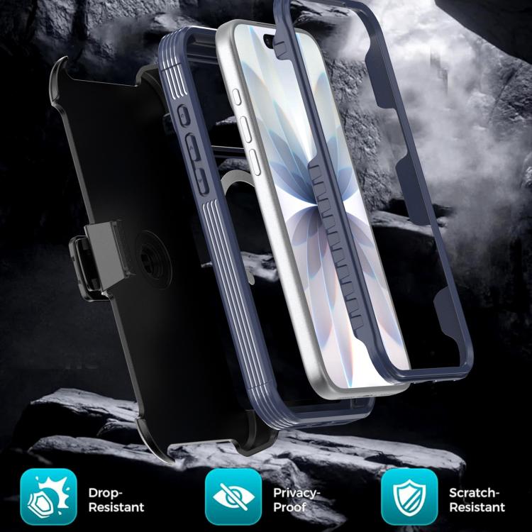 For iPhone 17 Pro Max Acrylic Full Coverage Magnetic Phone Case with Back Clip