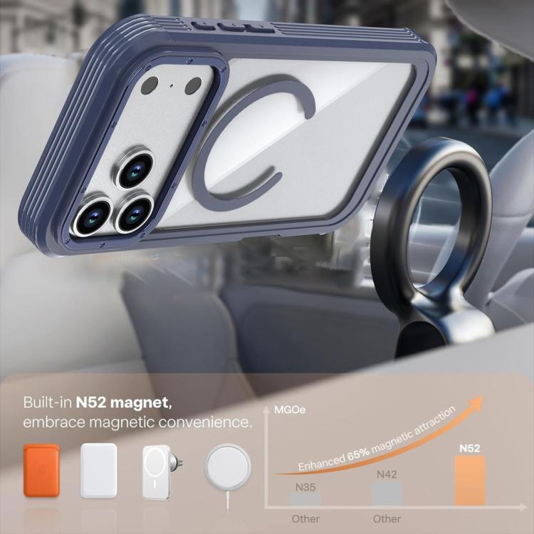 For iPhone 17 Pro Max Acrylic Full Coverage Magnetic Phone Case with Back Clip