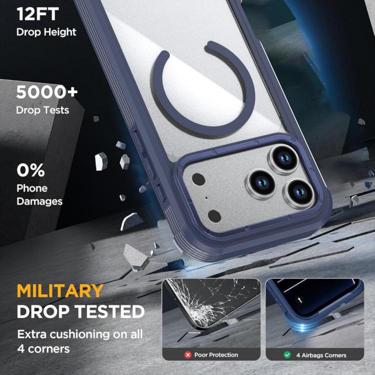 For iPhone 17 Pro Max Acrylic Full Coverage Magnetic Phone Case with Back Clip