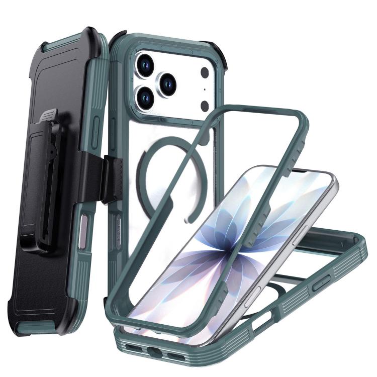 For iPhone 17 Pro Max Acrylic Full Coverage Magnetic Phone Case with Back Clip