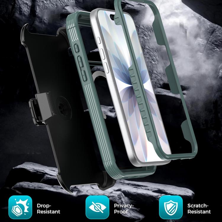 For iPhone 17 Pro Max Acrylic Full Coverage Magnetic Phone Case with Back Clip