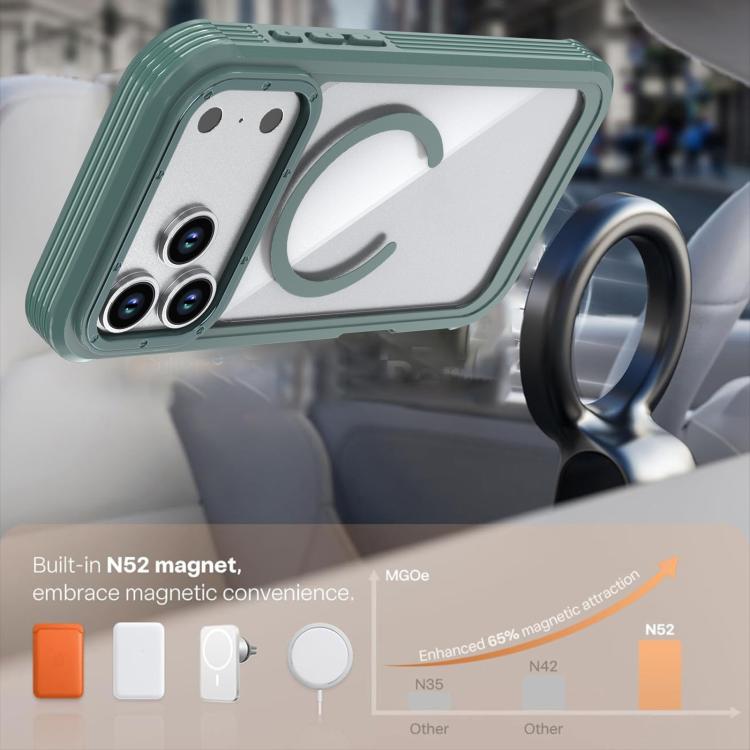 For iPhone 17 Pro Max Acrylic Full Coverage Magnetic Phone Case with Back Clip