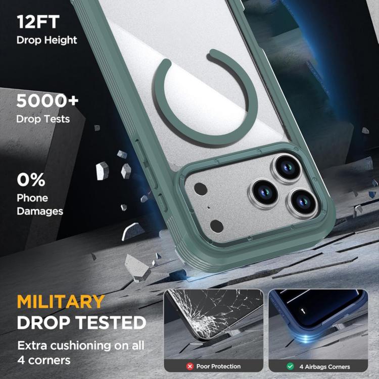 For iPhone 17 Pro Max Acrylic Full Coverage Magnetic Phone Case with Back Clip
