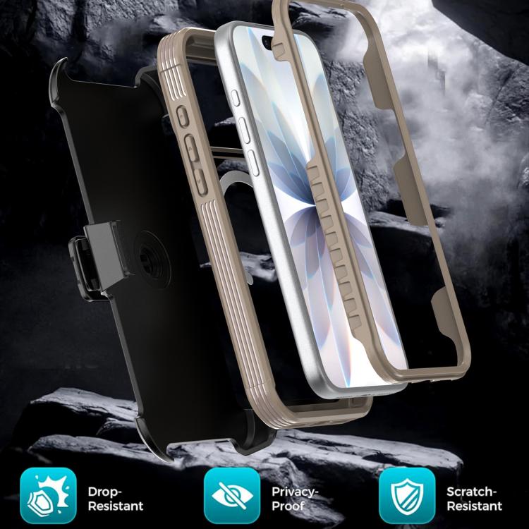 For iPhone 17 Pro Max Acrylic Full Coverage Magnetic Phone Case with Back Clip