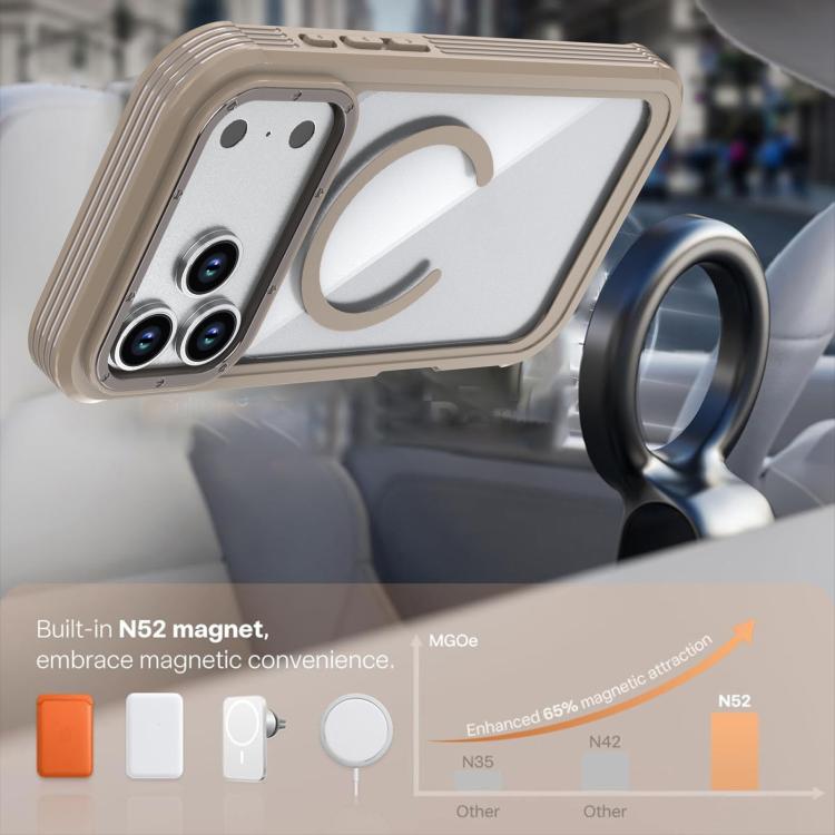 For iPhone 17 Pro Max Acrylic Full Coverage Magnetic Phone Case with Back Clip