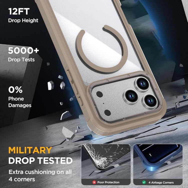 For iPhone 17 Pro Max Acrylic Full Coverage Magnetic Phone Case with Back Clip