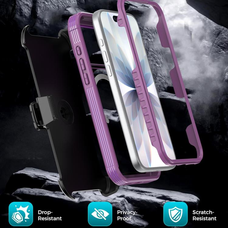For iPhone 17 Pro Max Acrylic Full Coverage Magnetic Phone Case with Back Clip
