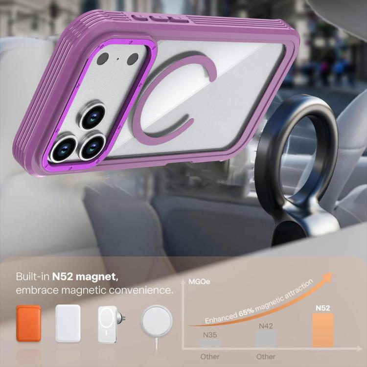 For iPhone 17 Pro Max Acrylic Full Coverage Magnetic Phone Case with Back Clip