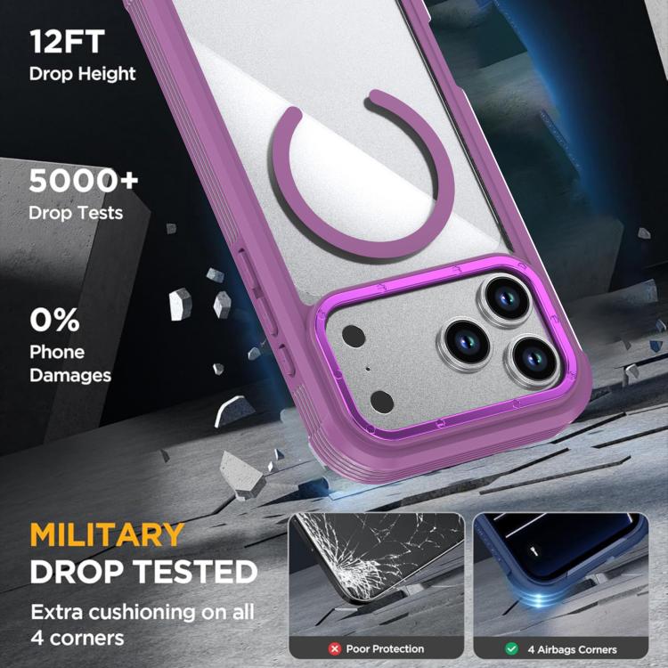 For iPhone 17 Pro Max Acrylic Full Coverage Magnetic Phone Case with Back Clip