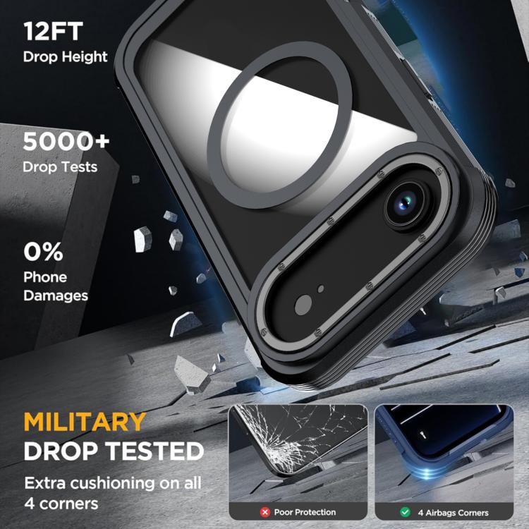 For iPhone Air Acrylic Full Coverage Magnetic Phone Case with Back Clip