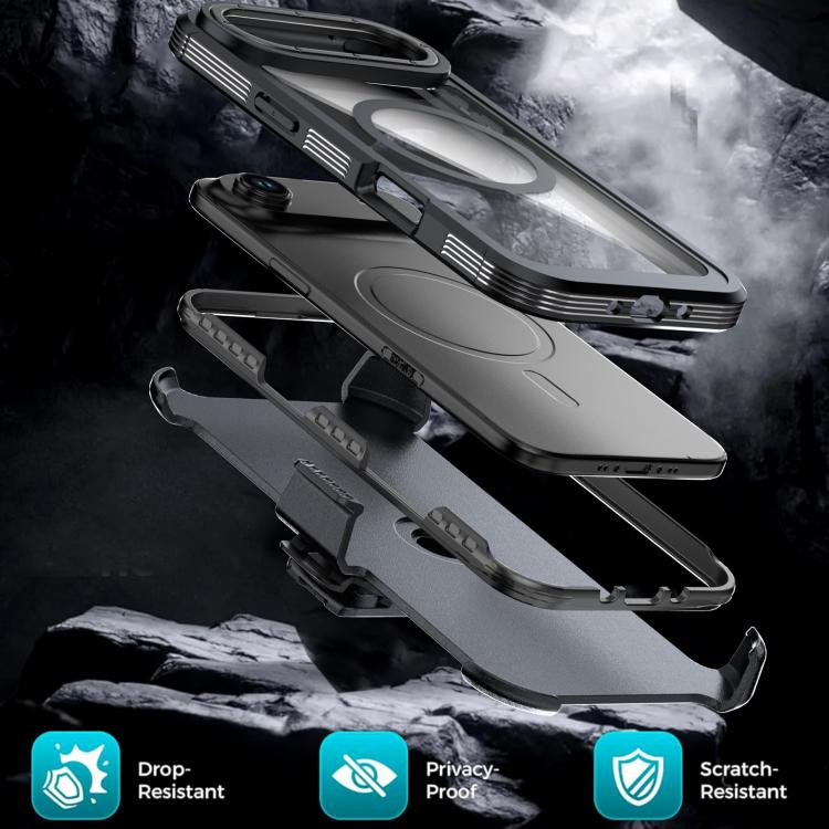 For iPhone Air Acrylic Full Coverage Magnetic Phone Case with Back Clip