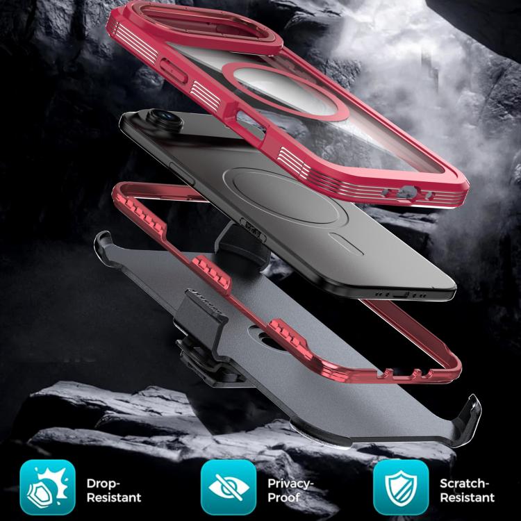 For iPhone Air Acrylic Full Coverage Magnetic Phone Case with Back Clip