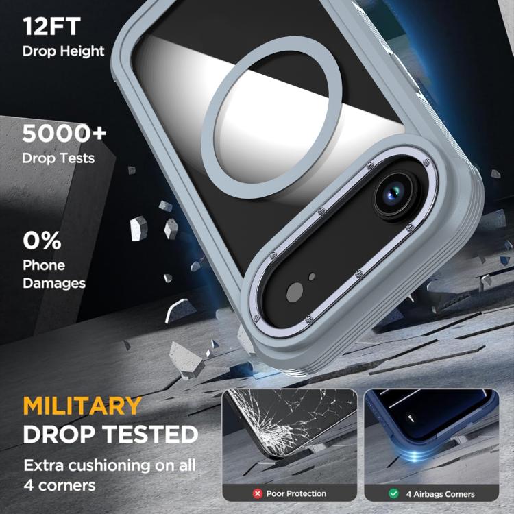 For iPhone Air Acrylic Full Coverage Magnetic Phone Case with Back Clip