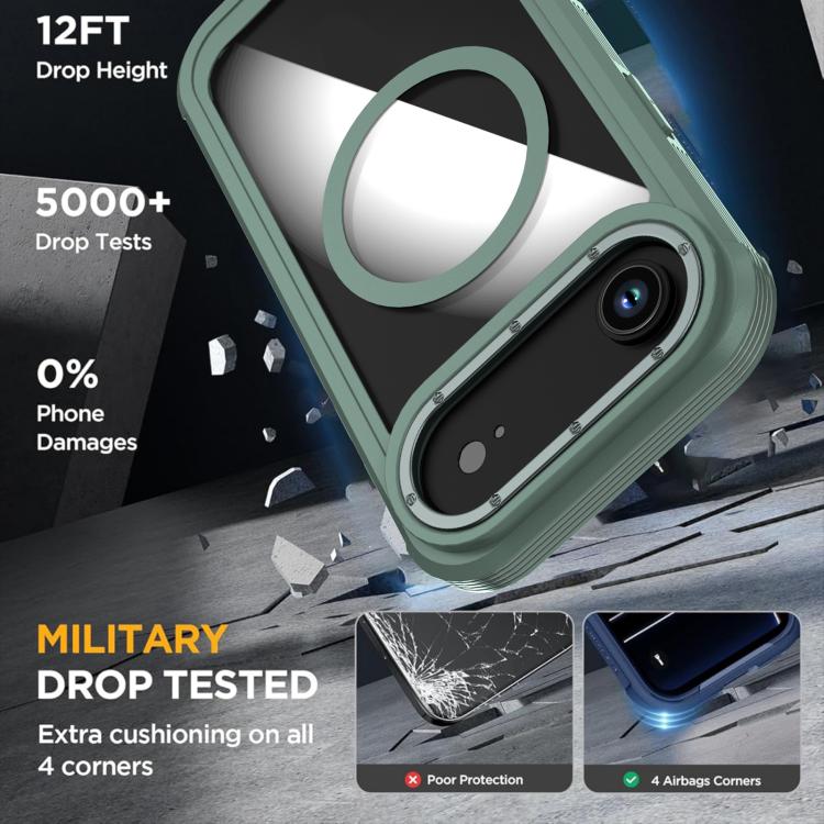 For iPhone Air Acrylic Full Coverage Magnetic Phone Case with Back Clip