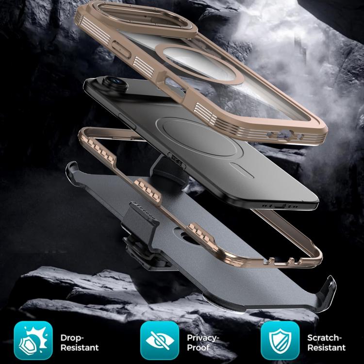 For iPhone Air Acrylic Full Coverage Magnetic Phone Case with Back Clip