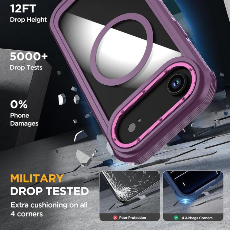 For iPhone Air Acrylic Full Coverage Magnetic Phone Case with Back Clip