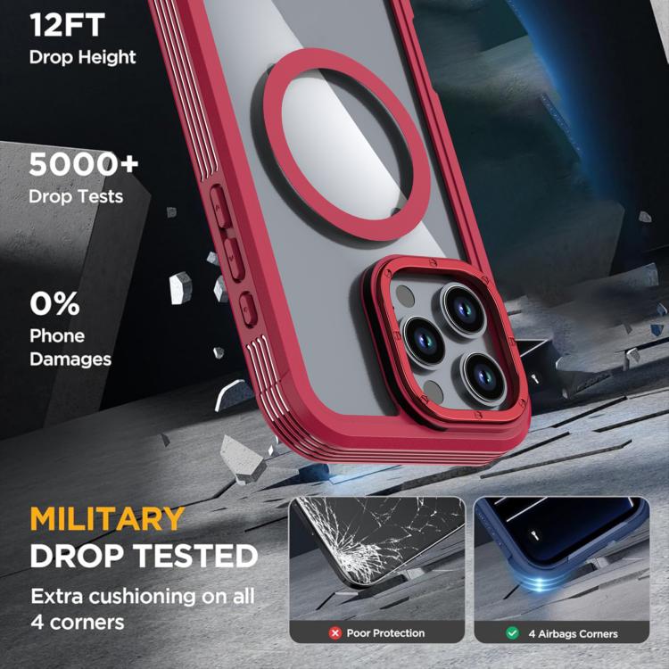 For iPhone 16 Pro Max Acrylic Full Coverage Magnetic Phone Case with Back Clip