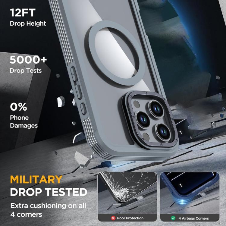 For iPhone 16 Pro Max Acrylic Full Coverage Magnetic Phone Case with Back Clip