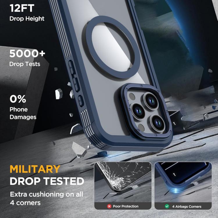 For iPhone 16 Pro Max Acrylic Full Coverage Magnetic Phone Case with Back Clip