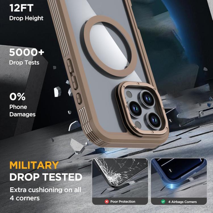 For iPhone 16 Pro Max Acrylic Full Coverage Magnetic Phone Case with Back Clip