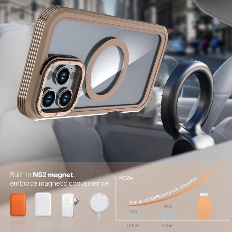 For iPhone 16 Pro Max Acrylic Full Coverage Magnetic Phone Case with Back Clip