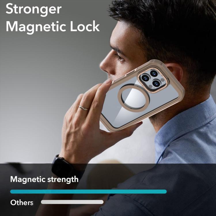 For iPhone 16 Pro Max Acrylic Full Coverage Magnetic Phone Case with Back Clip