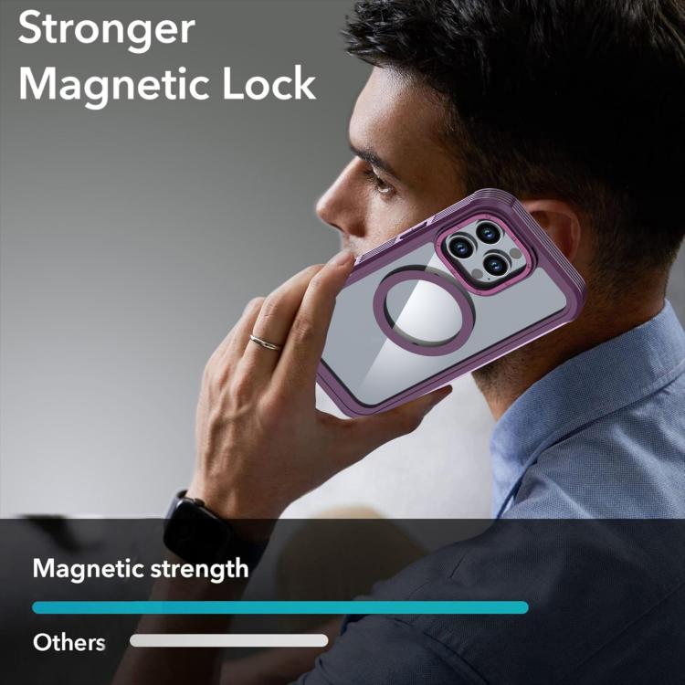 For iPhone 16 Pro Max Acrylic Full Coverage Magnetic Phone Case with Back Clip