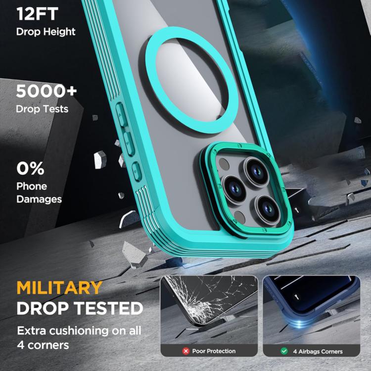 For iPhone 16 Pro Acrylic Full Coverage Magnetic Phone Case with Back Clip
