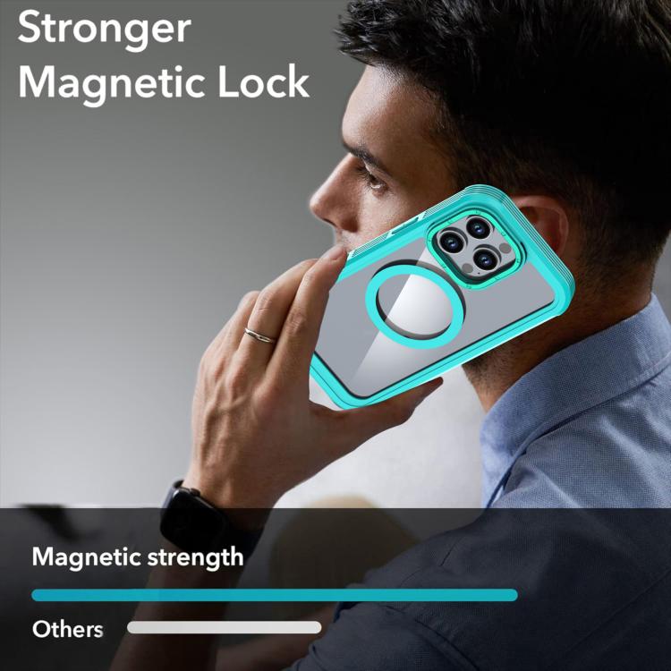 For iPhone 16 Pro Acrylic Full Coverage Magnetic Phone Case with Back Clip
