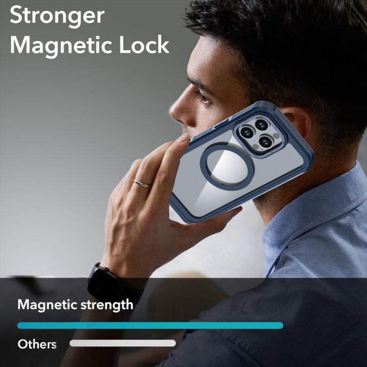 For iPhone 16 Pro Acrylic Full Coverage Magnetic Phone Case with Back Clip