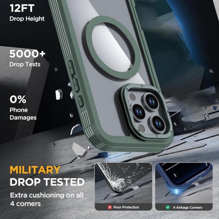 For iPhone 16 Pro Acrylic Full Coverage Magnetic Phone Case with Back Clip
