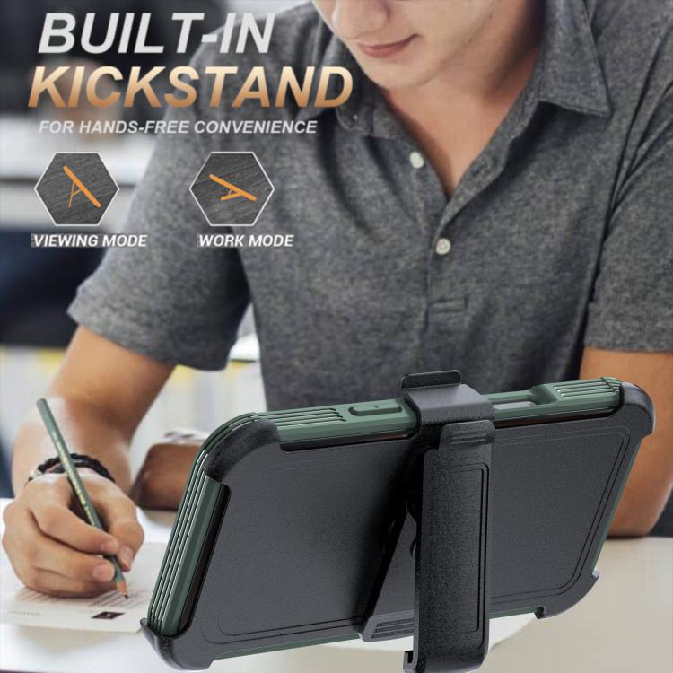 For iPhone 16 Pro Acrylic Full Coverage Magnetic Phone Case with Back Clip