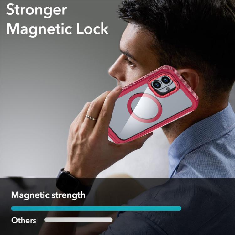For iPhone 16 Acrylic Full Coverage Magnetic Phone Case with Back Clip