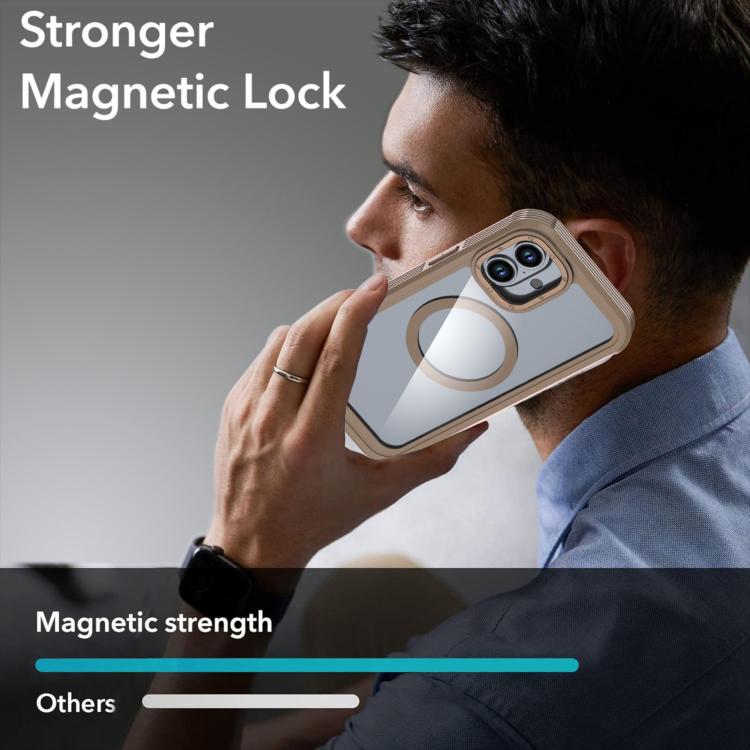 For iPhone 16 Acrylic Full Coverage Magnetic Phone Case with Back Clip