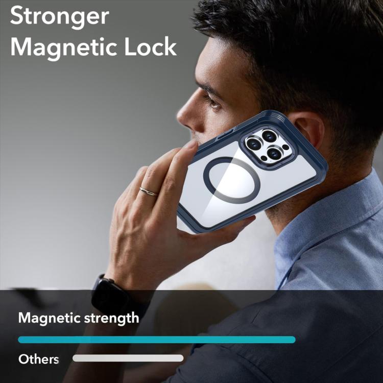 For iPhone 15 Pro Max Acrylic Full Coverage Magnetic Phone Case with Back Clip